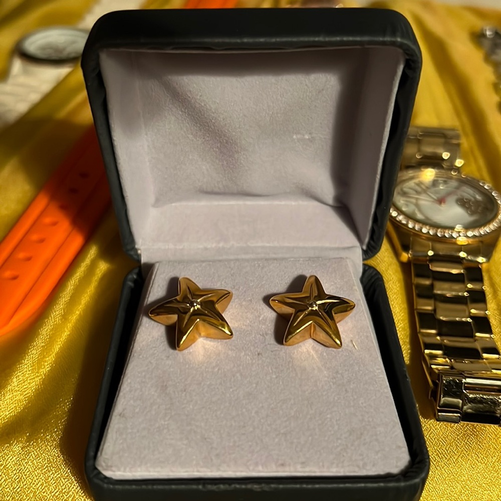 10k yellow gold pierced earrings